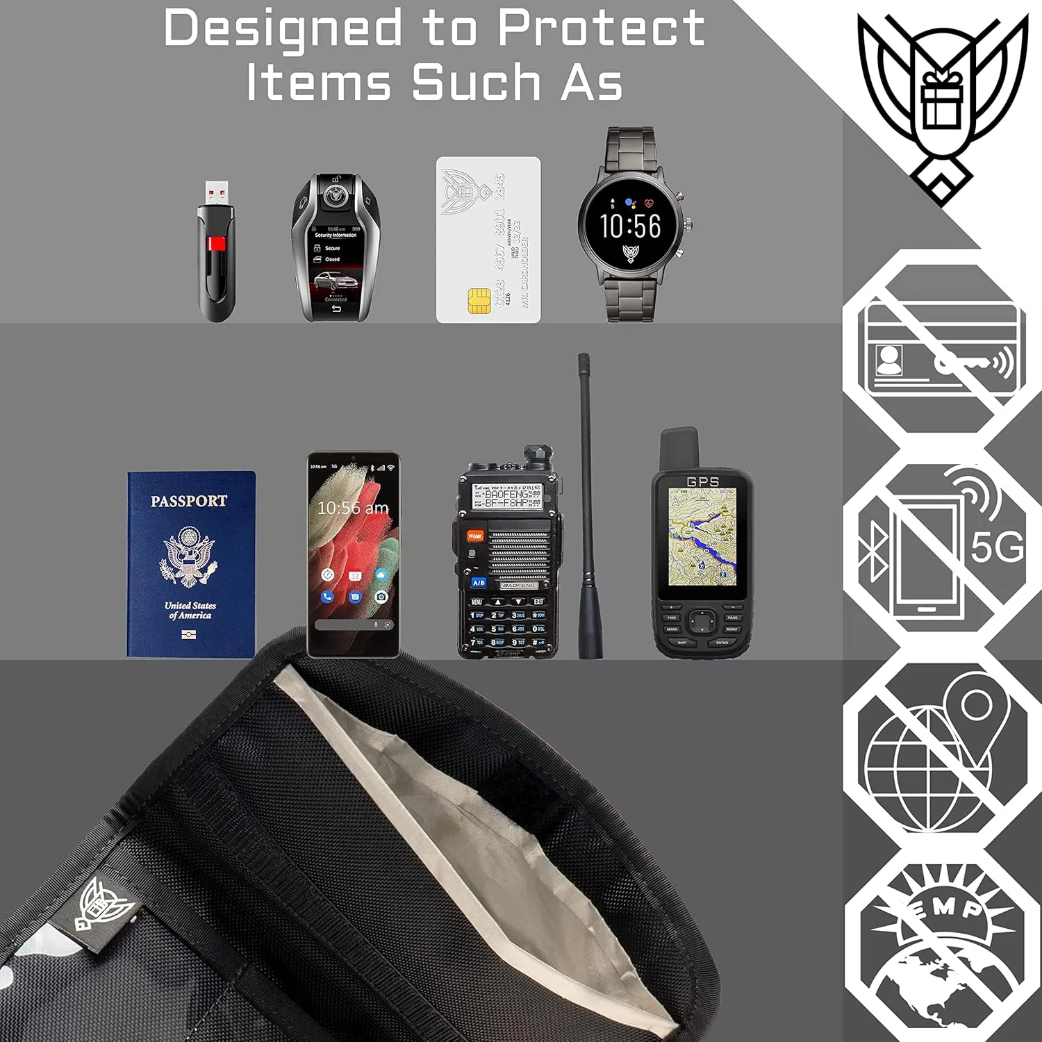 ~ FLEX Faraday Bag/Small LITE Faraday Bag Combo ~ Tracking/Hacking Defense ~ Red