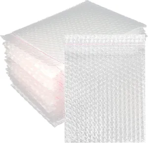 100PCS Bubble Out Bags, Clear Cushioned Pouches, Bubble Pouch Bags, Self-Sealing for Mailing, Shipping, Packing, Packaging, Storage and Moving