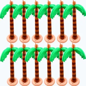 12 Pack 35 Inch Inflatable Palm Tree Large Swimming Pool Coconut Trees for Kids Adults Beach Outdoor Party Supplies Hawaiian Theme Tree Inflatable