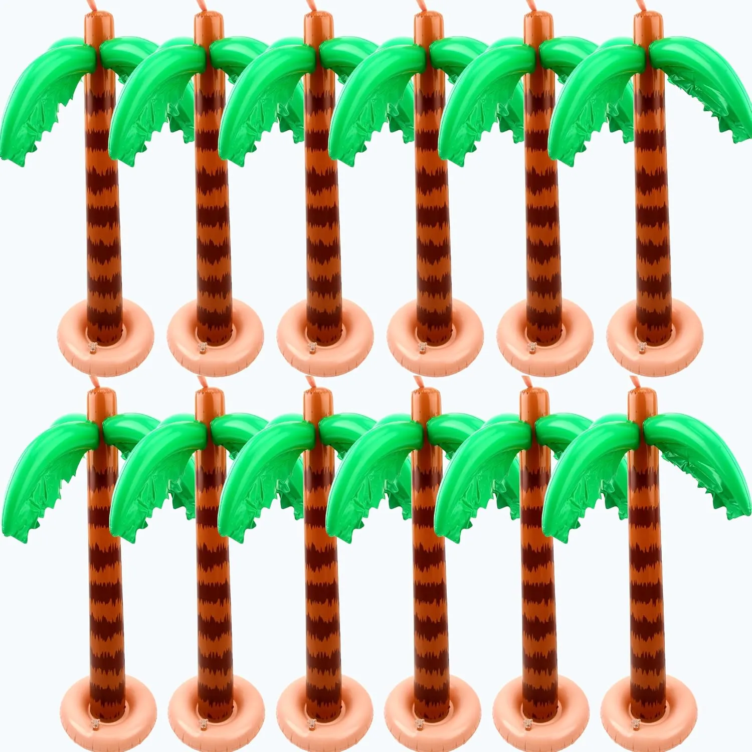 12 Pack 35 Inch Inflatable Palm Tree Large Swimming Pool Coconut Trees for Kids Adults Beach Outdoor Party Supplies Hawaiian Theme Tree Inflatable