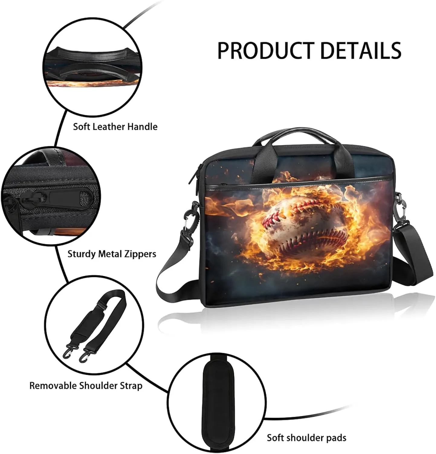 13-15 Inch Sports Baseball Handy Laptop Bag Sports Sports Shoulder Laptop Bag For Work, School, Travel And More