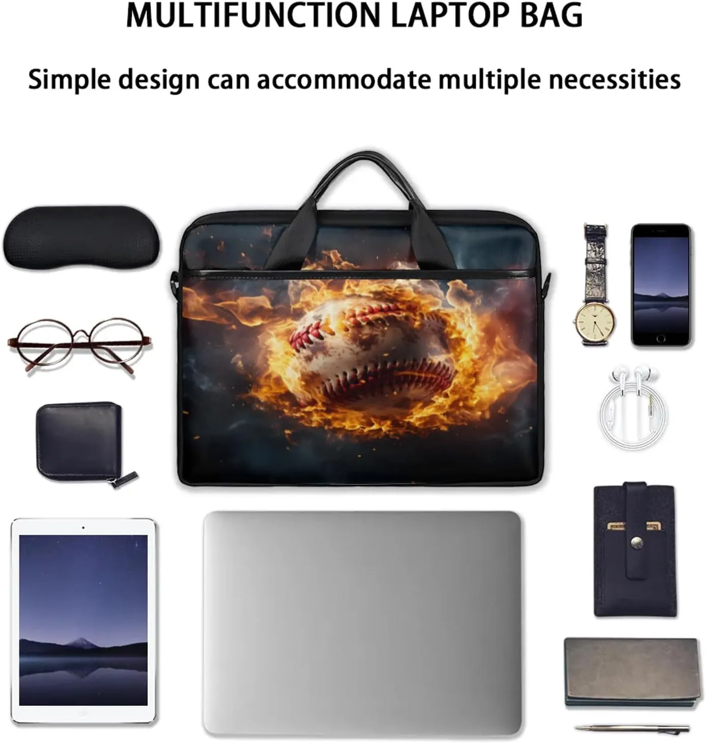 13-15 Inch Sports Baseball Handy Laptop Bag Sports Sports Shoulder Laptop Bag For Work, School, Travel And More