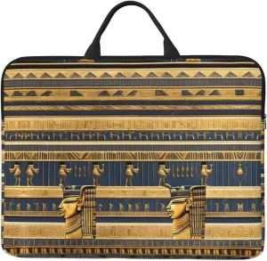 14in Egyptian Pharaonic Frescoes Print Laptop Case Sleeve Bag - Travel-Friendly Accessory for Business, and Everyday Use