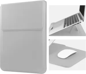 15 16 Inch Laptop Sleeve Case Leather Bag for MacBook Pro 16 2021 & 2019/ASUS Vivobook 15/Huawei MateBook D15/HP 15.6" PC/MacBook Pro 15/Surface Laptop 3/Dell Inspiron 15/IdeaPad, Silver