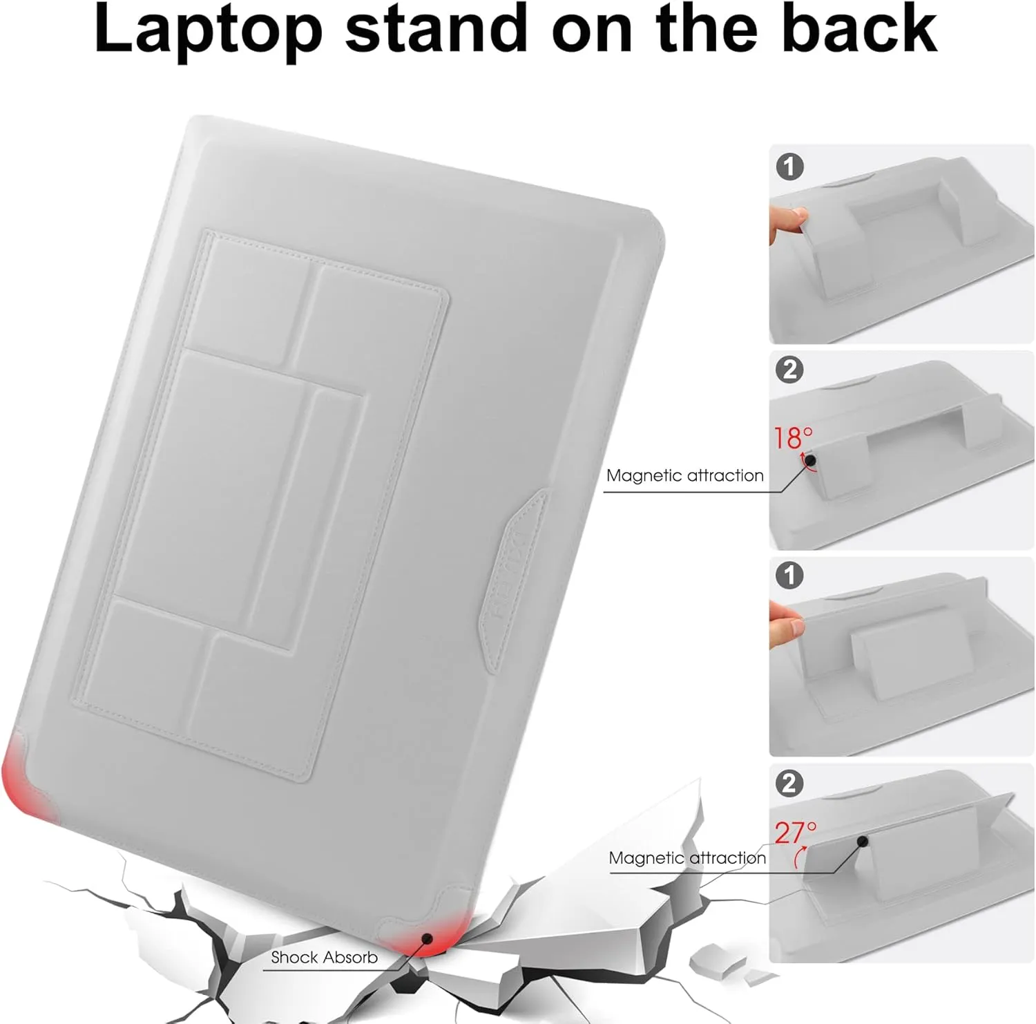 15 16 Inch Laptop Sleeve Case Leather Bag for MacBook Pro 16 2021 & 2019/ASUS Vivobook 15/Huawei MateBook D15/HP 15.6" PC/MacBook Pro 15/Surface Laptop 3/Dell Inspiron 15/IdeaPad, Silver
