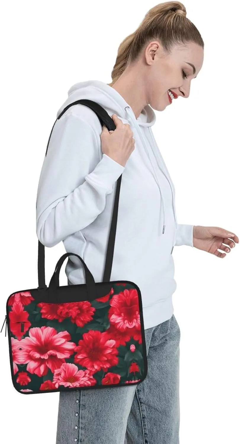 15.6 Inch Laptop Bag - Case with Soft Interior, Multiple Pockets - Ideal, Travel and Business Salmon pattern