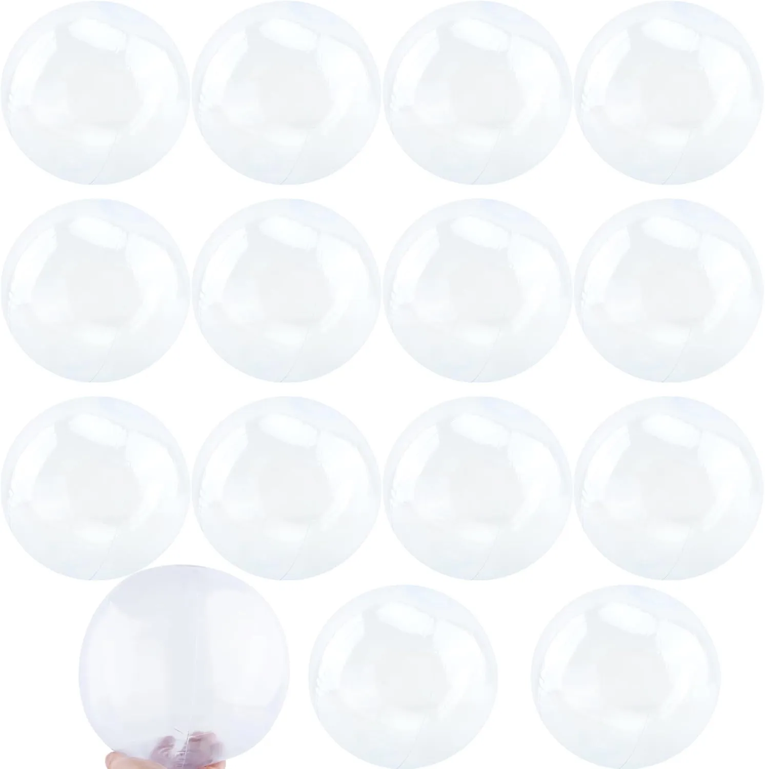 16 Pcs 6 Inch Inflatable Clear Beach Ball Blow Up Transparent Beach Ball DIY Mini Swimming Pool Ball for Summer Beach Pool Play Toys Party Favors