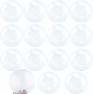 16 Pcs 6 Inch Inflatable Clear Beach Ball Blow Up Transparent Beach Ball DIY Mini Swimming Pool Ball for Summer Beach Pool Play Toys Party Favors