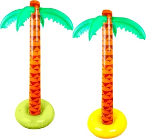 2 Pack 67 Inch Giant Inflatable Palm Trees Jumbo Blow Up Tropical Coconut Tree for Summer Backyard Beach Pool Hawaiian Luau Party Decoration, 2 Colors