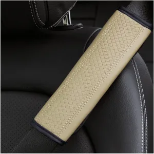 2 PCS Car Seat Belt Cover for Buick Excelle GT 2014-2024, Safety Strap Protector Comfort Safety Belt Shoulder Cushions Protective Sleeves,Beige