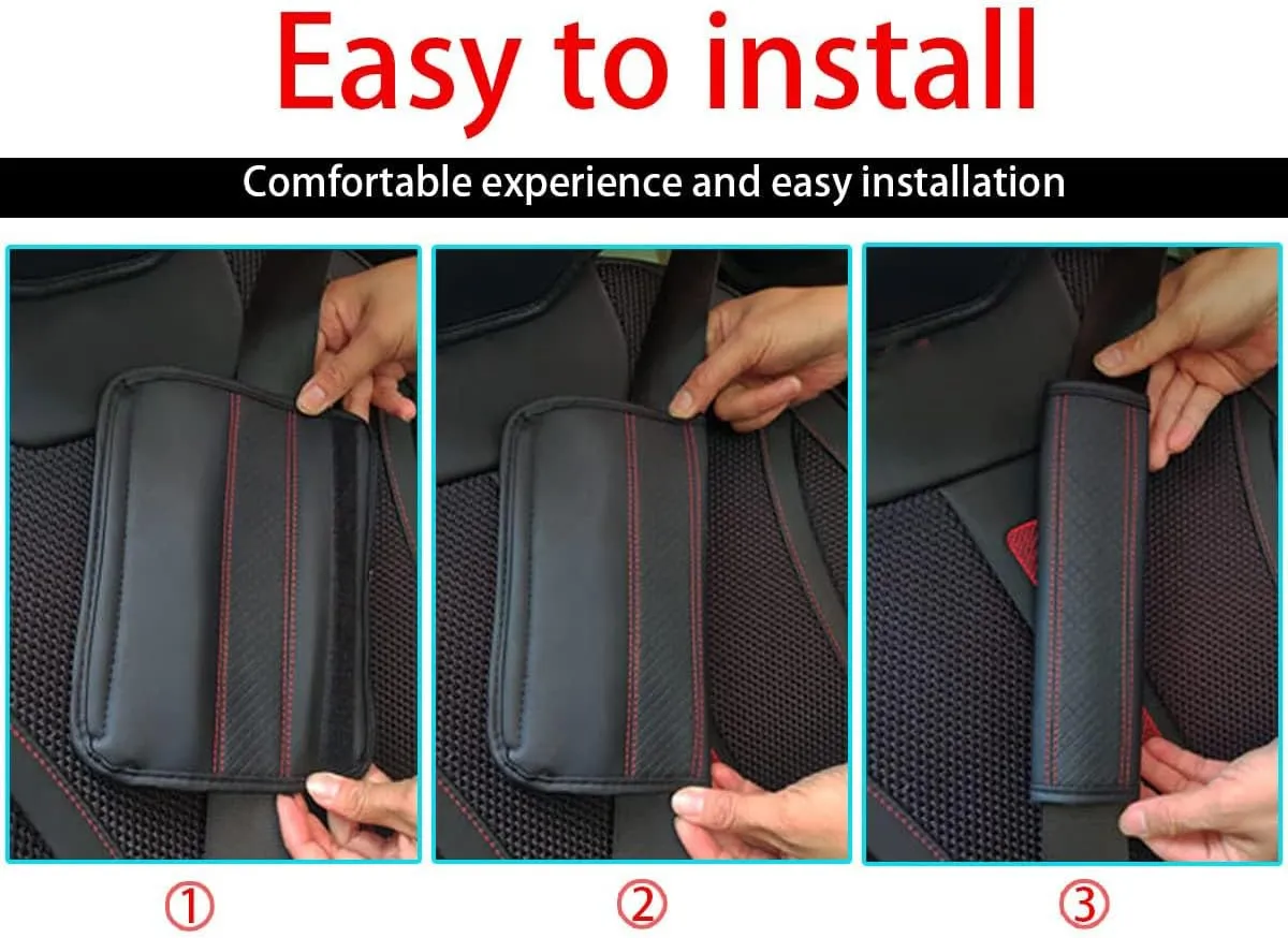 2 PCS Car Seat Belt Cover for Buick Excelle GT 2014-2024, Safety Strap Protector Comfort Safety Belt Shoulder Cushions Protective Sleeves,Beige