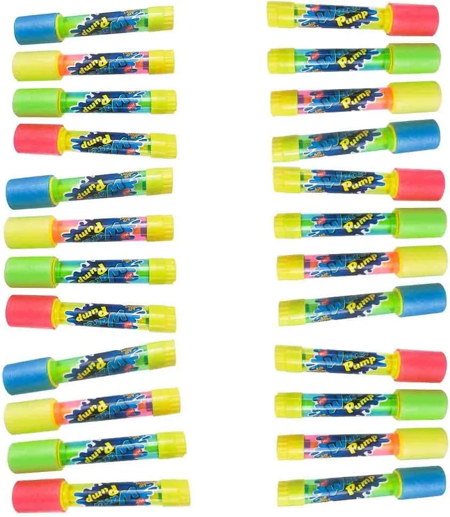 24 Bulk Pack Water Blaster - 8.5" Clear Plastic Water Guns -Summer Party Favor Water Soakers - Water Shooter- Swimming Pool Beach Water Toy for Kids