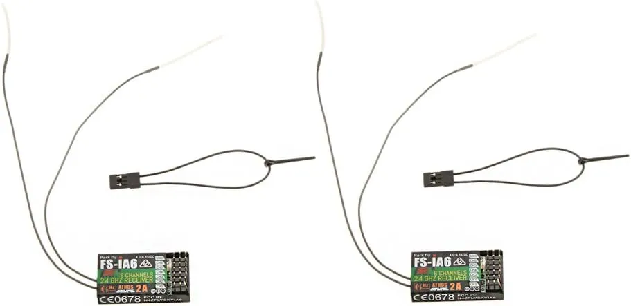 2Pcs 2.4G Flysky FS-iA6 6 Channel Remote Control Receiver with Double Antenna Compatible Flysky i4 i6 i10 GT2E GT2F GT2G Transmitter