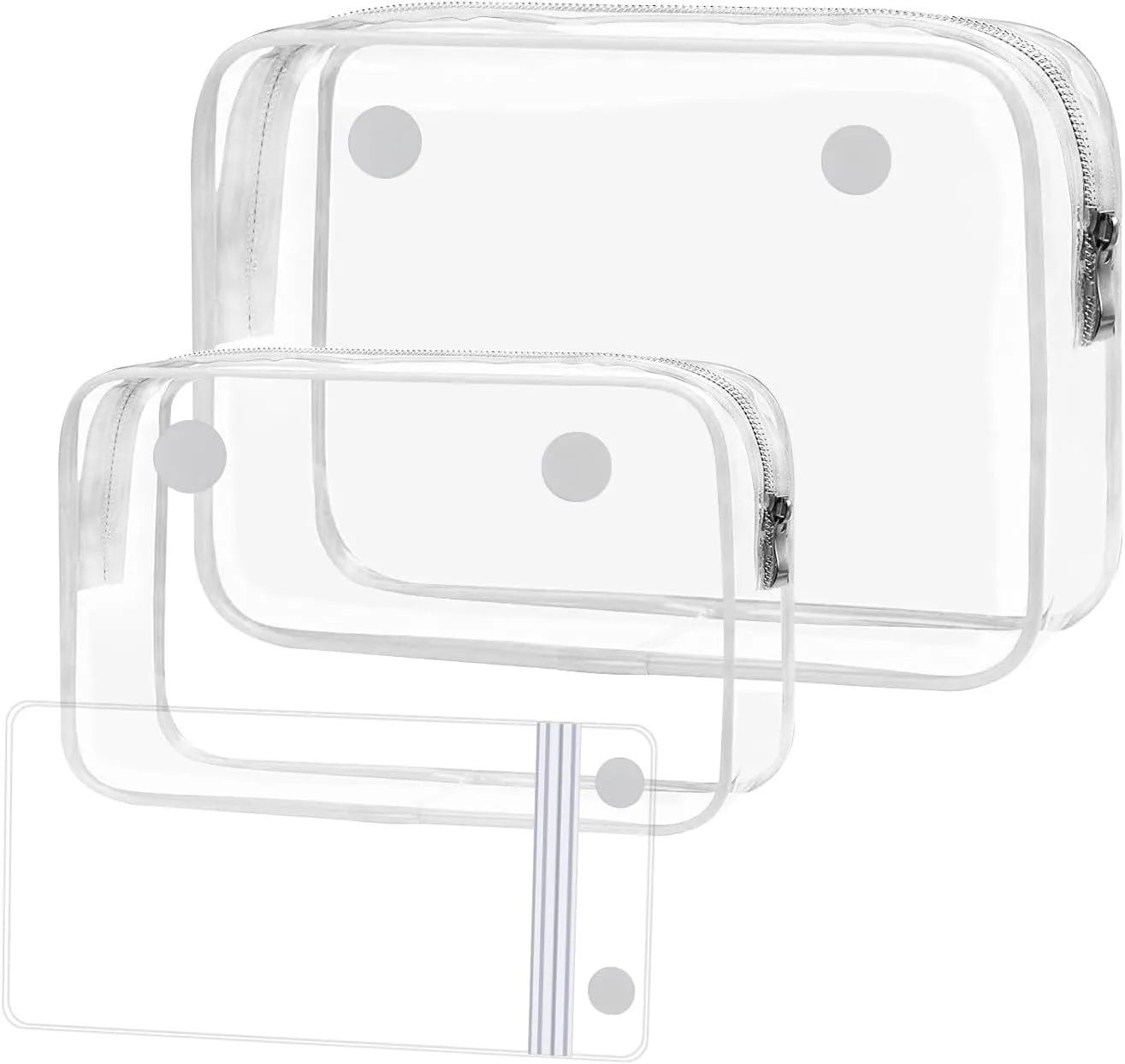 3 Packs Clear PVC Zipper Inner Bags Kit for Bogg Bag Rubber Beach Tote Bag