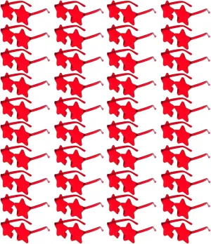 40 Pairs Rimless Star Sunglasses Bulk Wholesale Transparent Candy Color Star Glasses for Women Men Party Favors