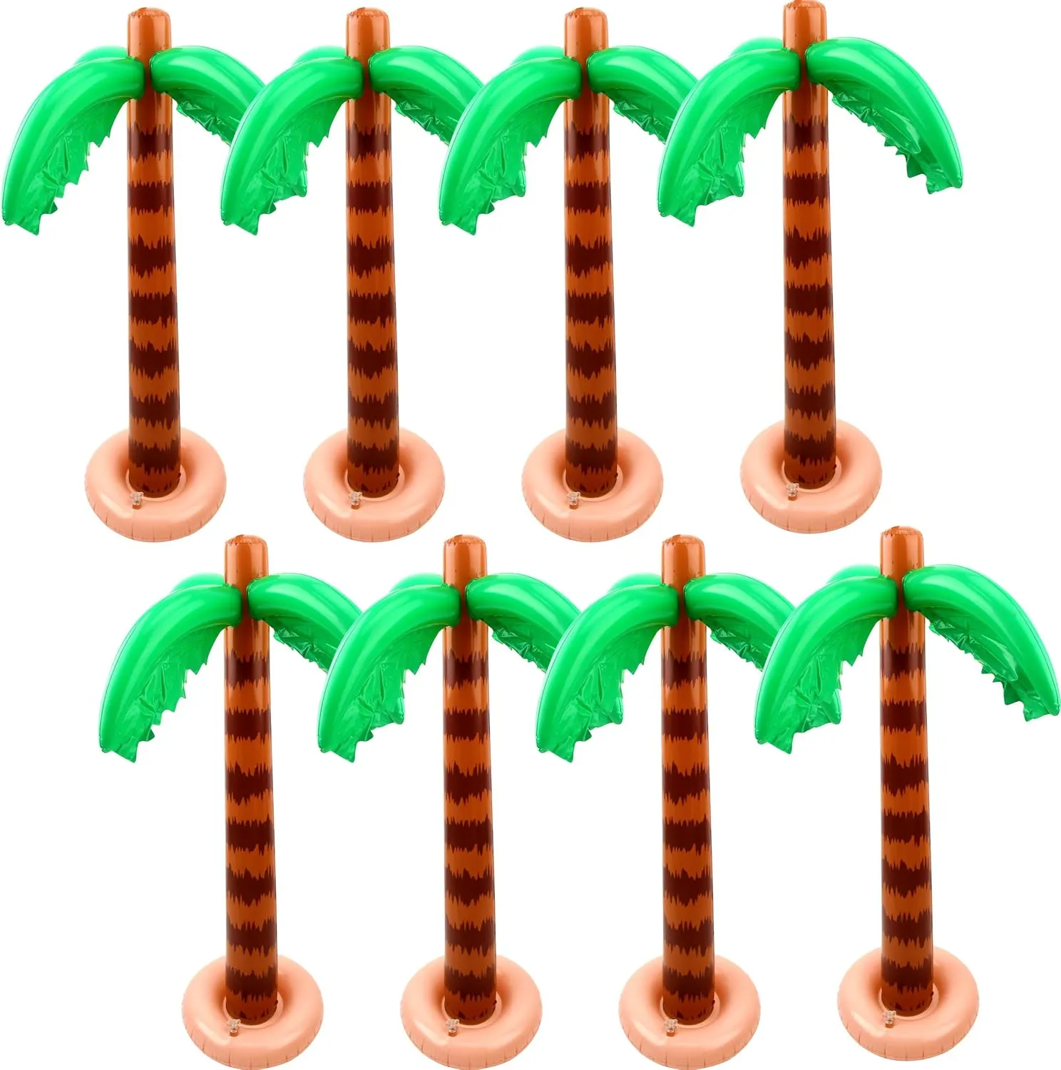 8 Pack 35 Inch Inflatable Palm Tree Large Swimming Pool Coconut Trees Toy for Summer Backyard Beach Pool Hawaiian Luau Party Decoration