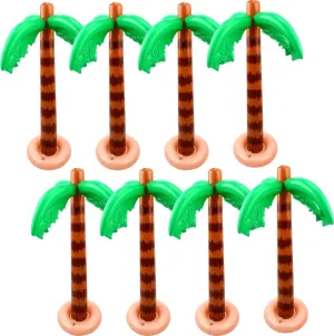 8 Pack 35 Inch Inflatable Palm Tree Large Swimming Pool Coconut Trees Toy for Summer Backyard Beach Pool Hawaiian Luau Party Decoration