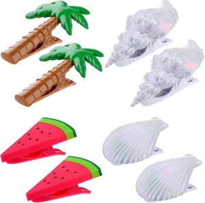 8 Pcs Beach Towel Clips for Beach Chairs Jumbo Size Towel Clips Beach Towel Holder Clothes Pins for Lounge Chair, Cruise Clothes Lines, Patio and Holiday Pool(Sea Shell Whelk Style)
