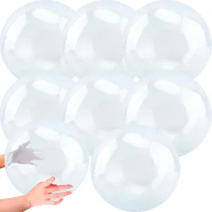 8 Pieces 16 inch Inflatable Clear Beach Ball Inflatable Transparent Swimming Pool Ball for Summer Beach Pool Party Favor