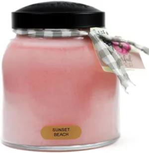 A Cheerful Giver - Sunset Beach - 34oz Papa Scented Candle Jar with Lid - Keepers of The Light - 155 Hours of Burn Time, Gift for Women, Pink Candle, Big Candles for Home Decoration