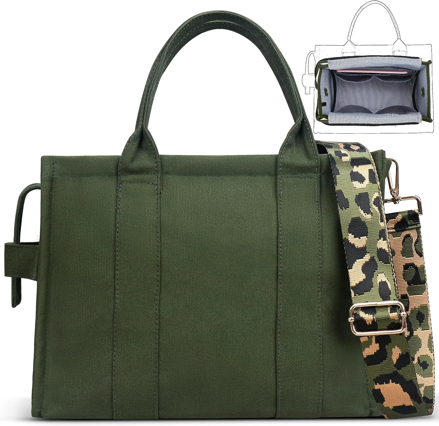 ABAMERICA The Tote Bag for Women Large Work Tote Bags Embroidery With 8/13 Pockets Zipper for Travel School Design from USA