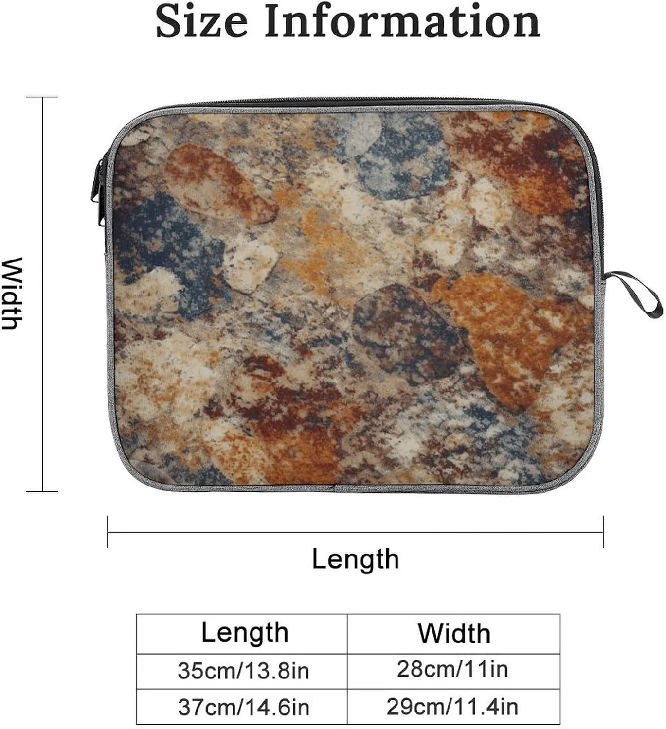 Abstract Granite Laptop Sleeve Snowflake Laptop Bag Computer Carrying Case Briefcase Protective Case 14inch