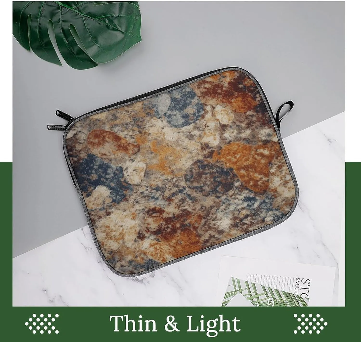 Abstract Granite Laptop Sleeve Snowflake Laptop Bag Computer Carrying Case Briefcase Protective Case 14inch