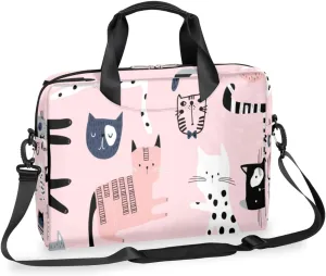 Abstraction Cat Pattern Laptop Bag 16 Inch with Shoulder Straps & Handle Water-Resistant Durable Messenger Bag for Men Women Business Office Travel Gifts