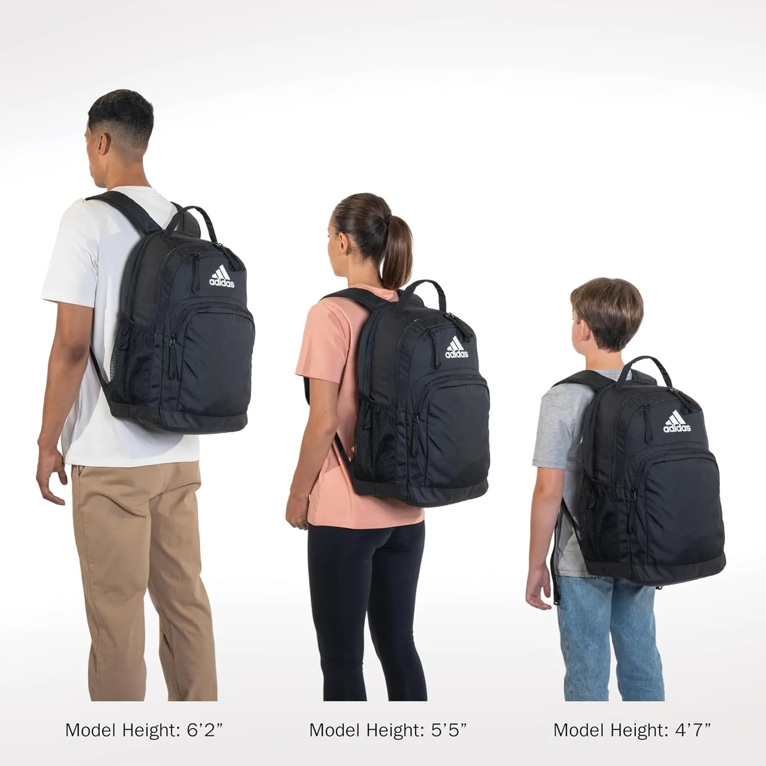 adidas Adaptive Backpack Large Features for Independent Dressing and Ease of use, Twill White/Semi Flash Aqua Blue/Pink Spark, One Size