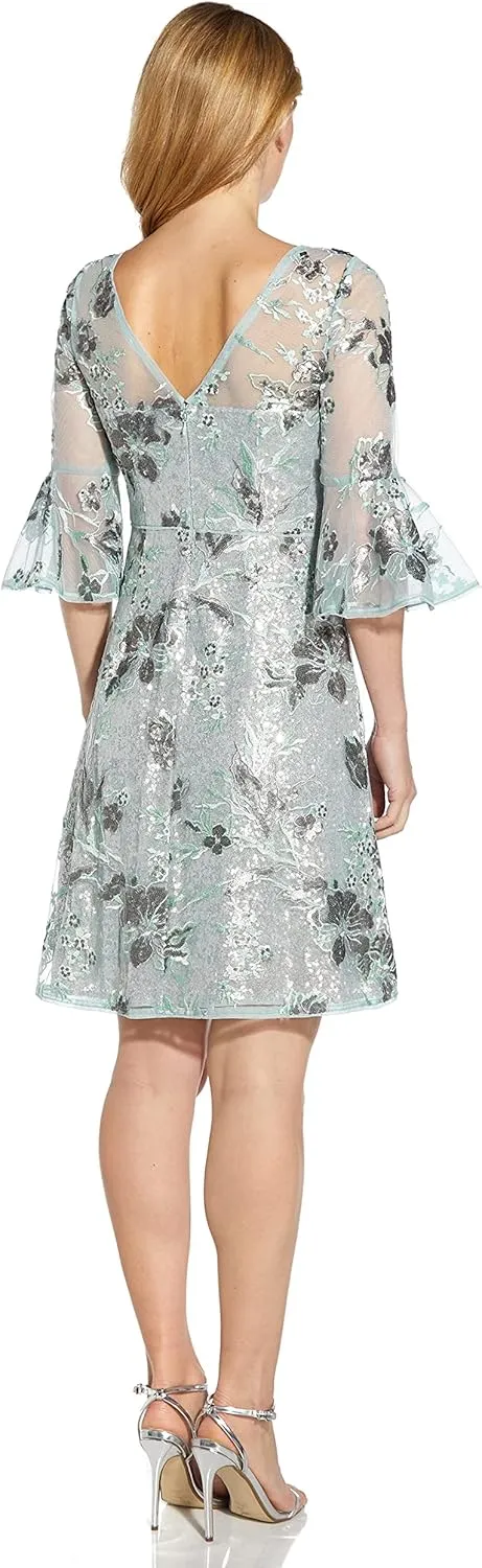 Adrianna Papell Women's Embroidered Sequin Cocktail