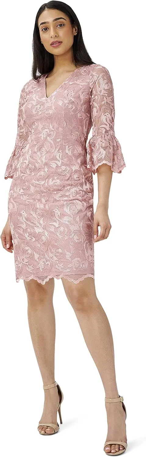 Adrianna Papell Women's Floral Embroidery Sheath Dress