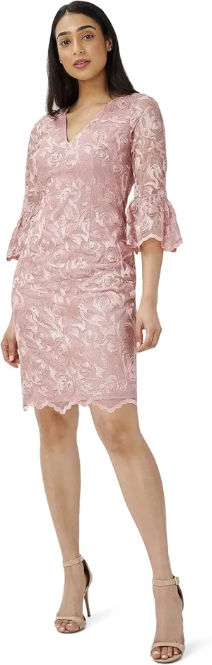 Adrianna Papell Women's Floral Embroidery Sheath Dress
