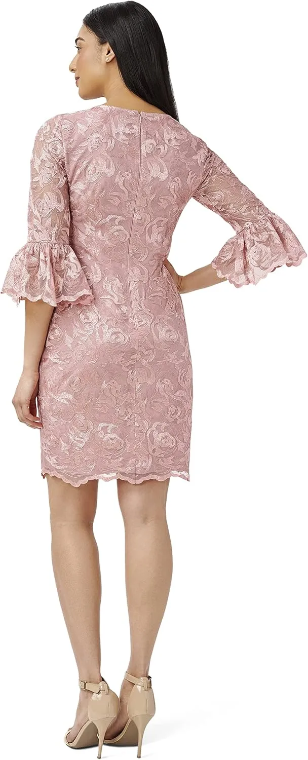 Adrianna Papell Women's Floral Embroidery Sheath Dress