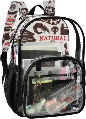 Aflyko PVC Backpack Beef Bbq Transparent Bag Stadium Approved Daypack for Live House Concert Sport Game Festival Event Traveling
