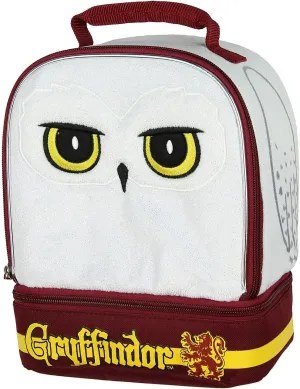 AI ACCESSORY INNOVATIONS Harry Potter Hedwig the Owl Gryffindor House Dual Compartment Insulated Lunch Box Tote Bag