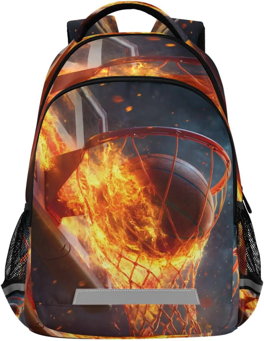 ALAZA Basketball Shot Into The Basket Fire Backpacks Travel Laptop Daypack School Book Bag for Men Women Teens Kids