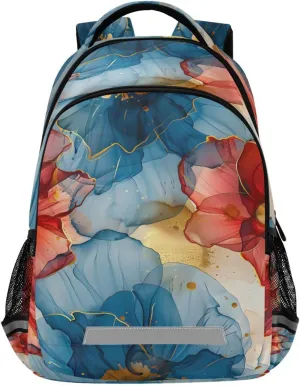 ALAZA Beautiful Alcohol Ink Flower Backpacks for Girls Boys Kids Travel Laptop Daypack School Book Bag for Teens