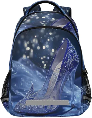 ALAZA Blue Crystal High Heel Shoes Backpacks Travel Laptop Daypack School Book Bag for Men Women Teens Kids