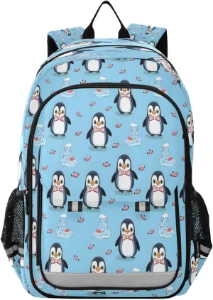 ALAZA Cute Iceberg Penguin Fish Pattern School Backpacks Travel Laptop Bag Kids Bookbag for Girls Boys Teens Women Men