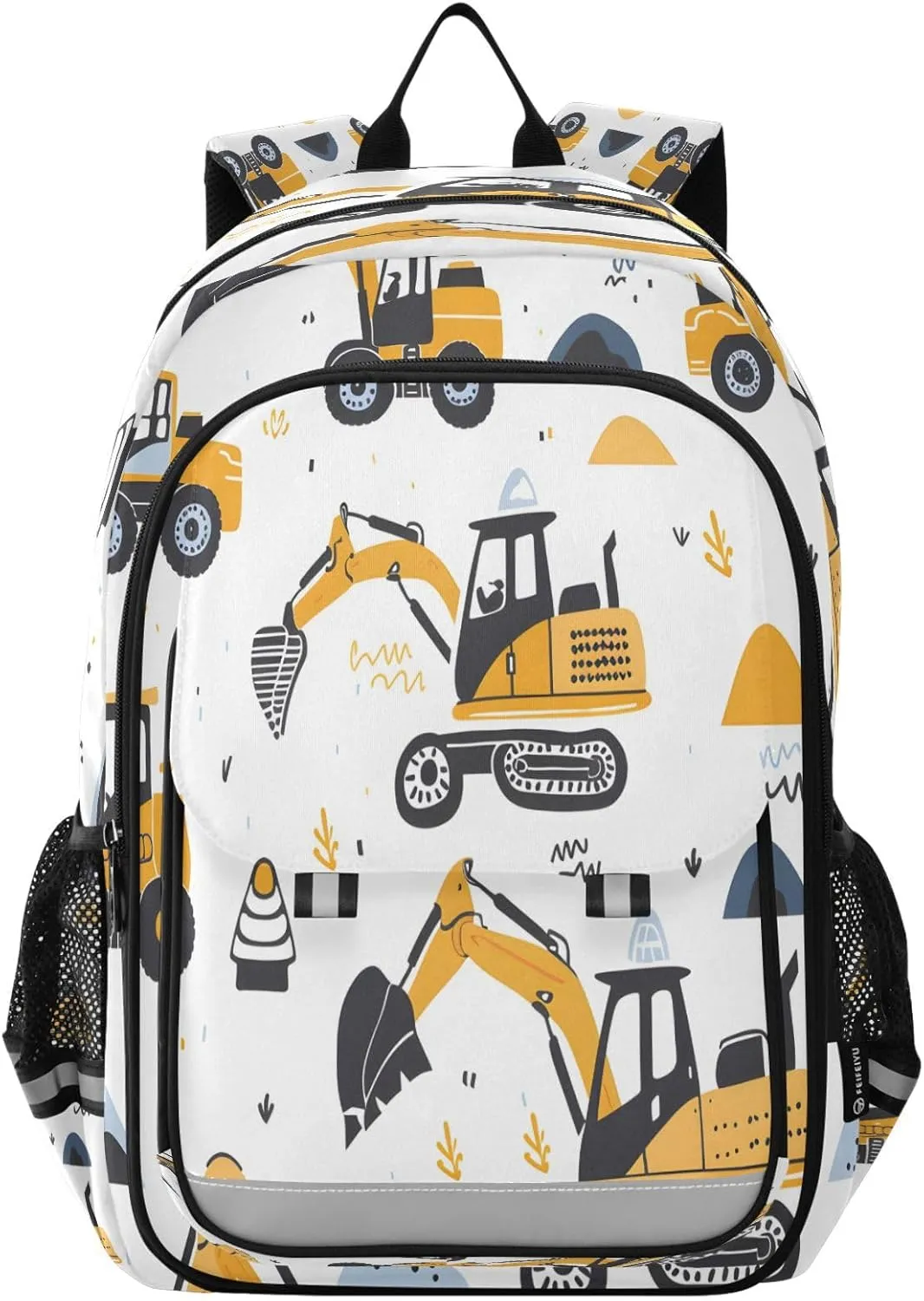 ALAZA Excavating Machinery School Backpacks Travel Laptop Bag Kids Bookbag for Girls Boys Teens Women Men