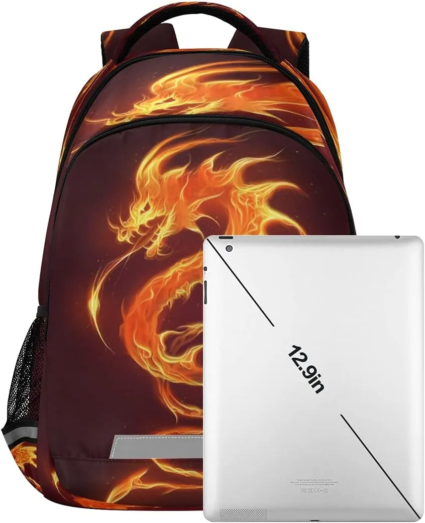 ALAZA Fire Dragon Backpacks Travel Laptop Daypack School Book Bag for Men Women Teens Kids one-size