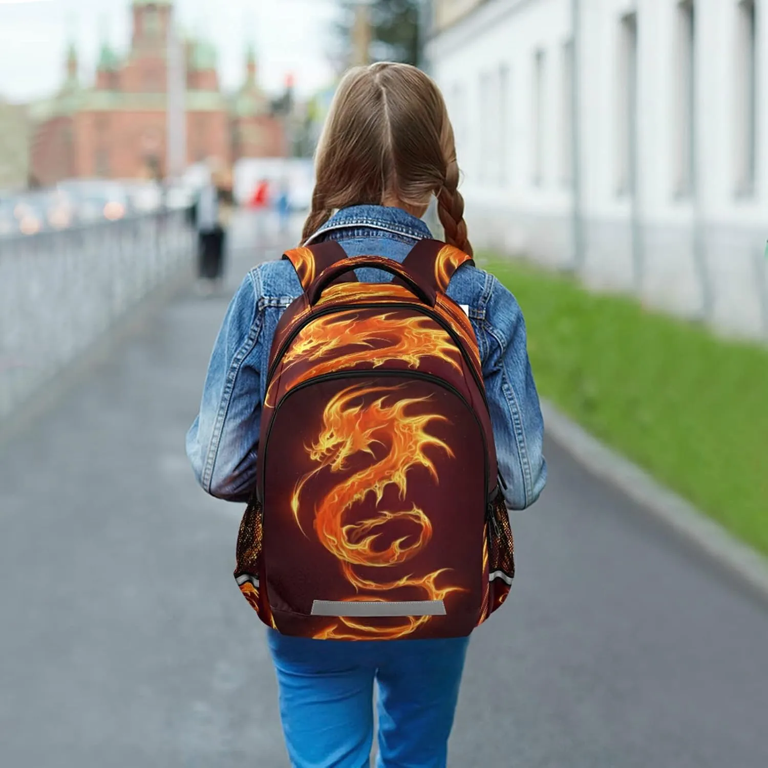 ALAZA Fire Dragon Backpacks Travel Laptop Daypack School Book Bag for Men Women Teens Kids one-size