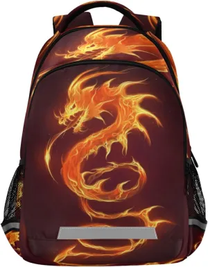 ALAZA Fire Dragon Backpacks Travel Laptop Daypack School Book Bag for Men Women Teens Kids one-size