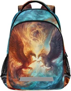 ALAZA Fire Water Phoenix Battle Backpacks Travel Laptop Daypack School Book Bag for Men Women Teens Kids