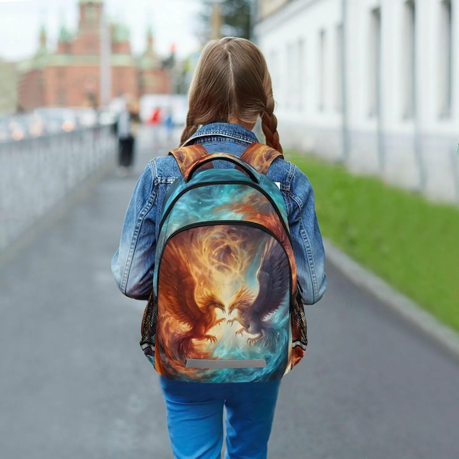 ALAZA Fire Water Phoenix Battle Backpacks Travel Laptop Daypack School Book Bag for Men Women Teens Kids