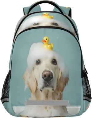 ALAZA Golden Retriever Bath Backpacks Travel Laptop Daypack School Book Bag for Men Women Teens Kids