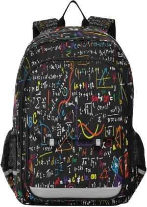 ALAZA School backpacks for girls boys Math Linear Formulas and Calculation Backpack Students Bookbag for school bag Womens Casual Daypack College Bookbag