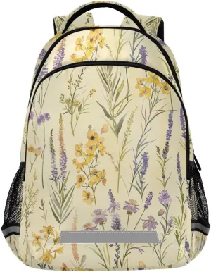ALAZA Sunlit Garden Flowers Leaves Backpacks Travel Laptop Daypack School Book Bag for Men Women Teens Kids