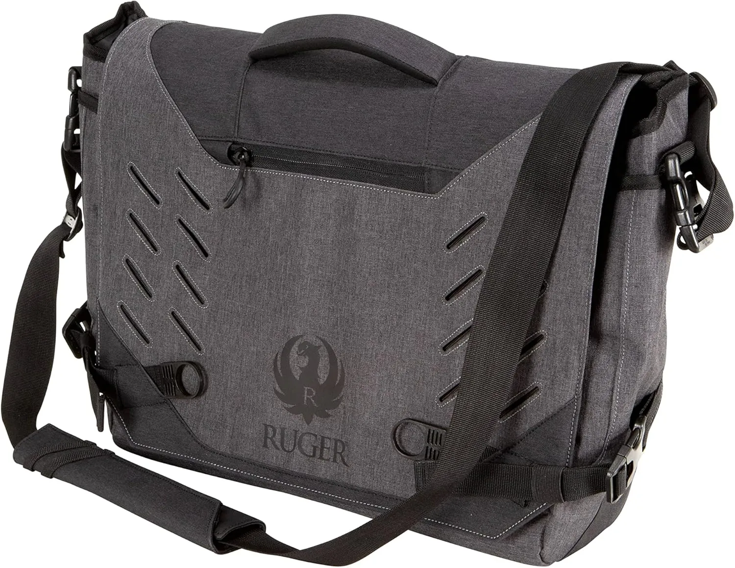 Allen Company Messenger Bag and Backpack with Laptop and Concealed Carry Pocket, Gray/Black