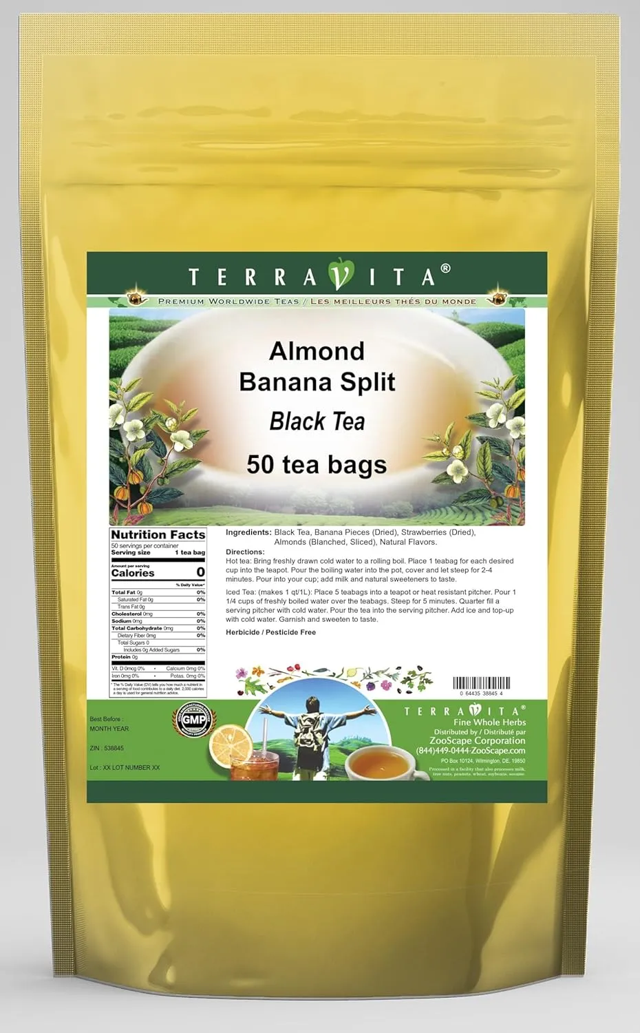 Almond Banana Split Black Tea (50 tea bags, ZIN: 538845)
